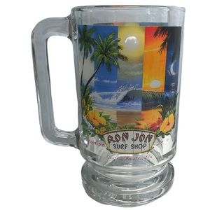 Ron Jon Surf Shop Collectible Glass Stein With Logo & Cocoa Beach Florida